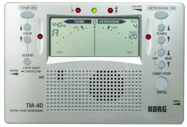 Korg TM-40 Chromatic Tuner & Metronome, Silver