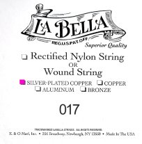 La Bella .017 Silver Wound String, Single String