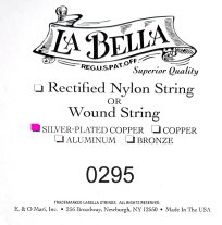 La Bella .0295 Silver Wound Bass String, Single String