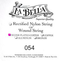 La Bella .054 Silver Wound Bass String, Single String