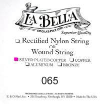 La Bella .065 Silver Wound Bass String, Single String