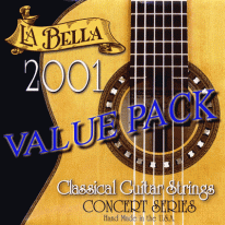 La Bella 2001C Medium Tension Value Pack (with three extra D strings)