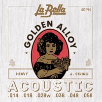 La Bella 40PH 80/20 Golden Alloy Acoustic Guitar Strings Heavy 14-58
