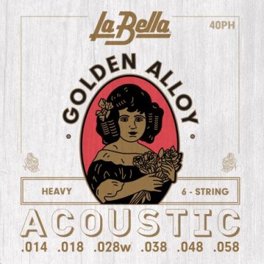 La Bella 40PH 80/20 Golden Alloy Acoustic Guitar Strings Heavy 14-58