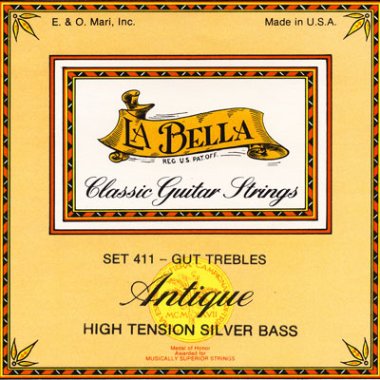 La Bella 411 Antique Gut Trebles / Silverwound Bass Strings, Full Set