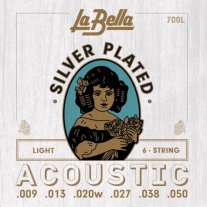 La Bella 700L Silver Plated Acoustic Guitar Strings Light 9-50