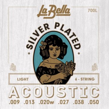 La Bella 700L Silver Plated Acoustic Guitar Strings Light 9-50
