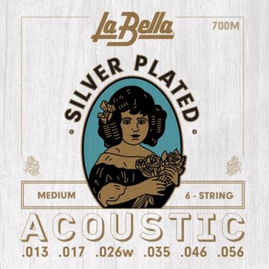 La Bella 700M Silver Plated Acoustic Guitar Strings Med 13-56