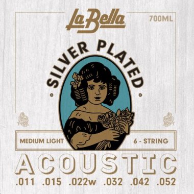 La Bella 700ML Silver Plated Acoustic Guitar Strings Med-Lt 11-52