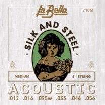 La Bella 710M Silk and Steel Acoustic Guitar Strings Med 12-56