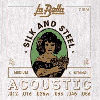 La Bella 710M Silk and Steel Acoustic Guitar Strings Med 12-56
