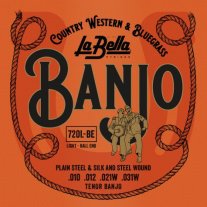 La Bella 720L-BE Tenor Banjo, Light, Ball End (.010-.031)