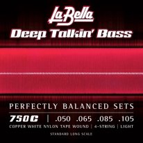 La Bella 750C Copper White Nylon Tape Wound Electric Bass (50-105)