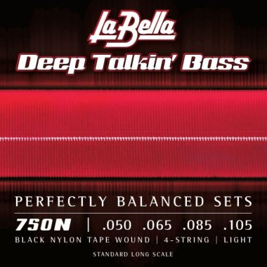 La Bella 750N Black Nylon Bass Guitar strings (50-105)