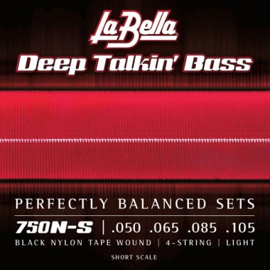 La Bella 750N-S Black Nylon Electric Bass Strings, Short Scale (50-105)