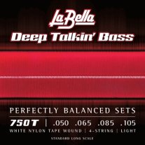 La Bella 750T White Nylon Tape Wound Electric Bass Strings (50-105)