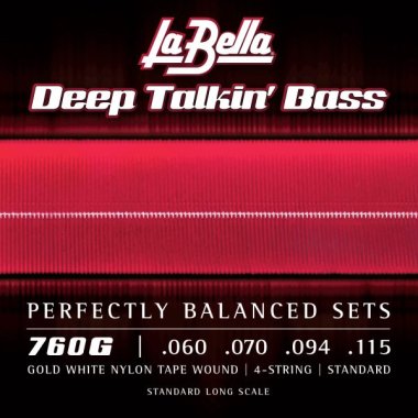 La Bella 760G Gold White Nylon Tape Wound Electric Bass (60-115)