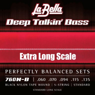 La Bella 760N-B-XL 5 String Black Nylon Extra Long Scale Bass (60-135)