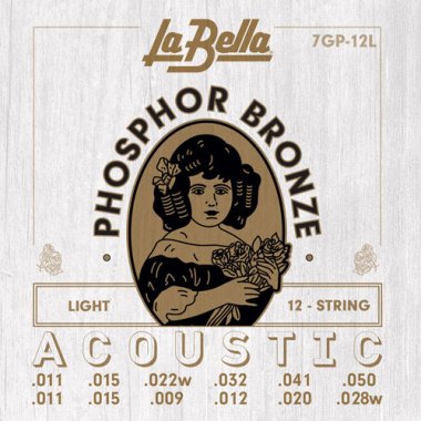 La Bella 7GP-12L Phosphor Bronze 12 string Acoustic Guitar Light 11-50