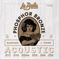 La Bella 7GPB Phosphor Bronze Acoustic Guitar Strings Bluegrass 12-56