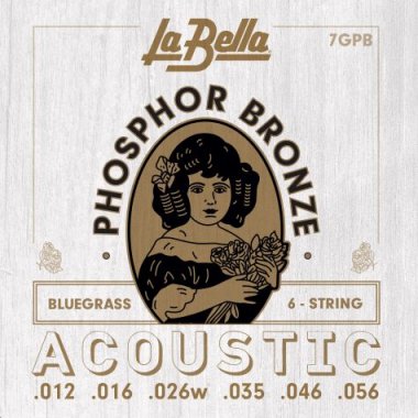 La Bella 7GPB Phosphor Bronze Acoustic Guitar Strings Bluegrass 12-56