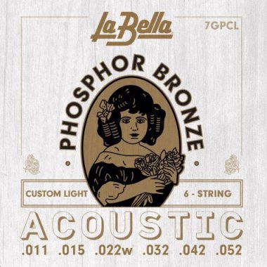 La Bella 7GPCL Phosphor Bronze Acoustic Guitar Strings Cst-Lt 11-52