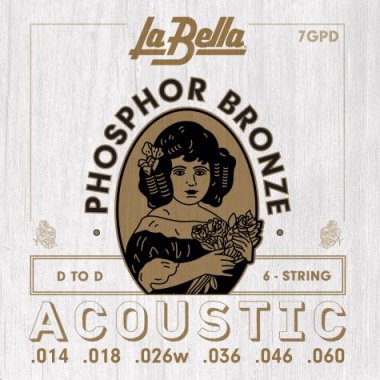 La Bella 7GPD Phosphor Bronze Acoustic Guitar Strings, DADGAD 14-60