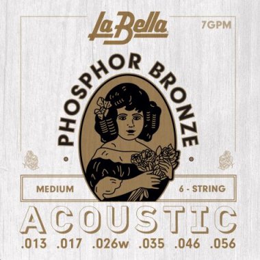 La Bella 7GPM Phosphor Bronze Acoustic Guitar Strings Med 13-56