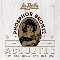 La Bella 7GPS Phosphor Bronze Acoustic Guitar Strings Lt 12-52