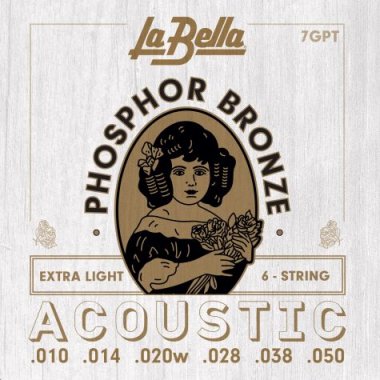 La Bella 7GPT Phosphor Bronze Acoustic Guitar Strings Extra-Lt 10-50