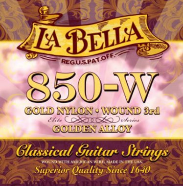 La Bella 850W Elite Classical MT Guitar Strings (wound 3rd), Full Set