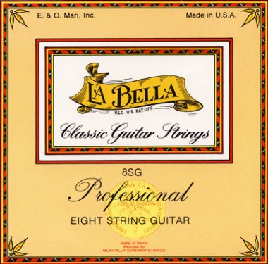 La Bella 8SG Professional 8 String Classical Guitar Strings, Full Set