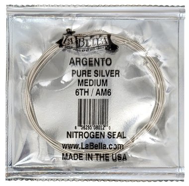 La Bella Argento AM Pure Silver Medium Tension E 6th String