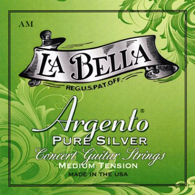 La Bella Argento AM Pure Silver MT Classical Guitar Strings, Full Set