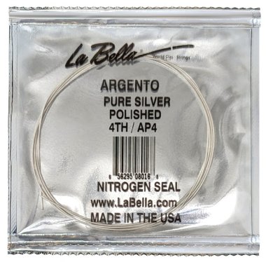 La Bella Argento Hand Polished D 4th, Single String