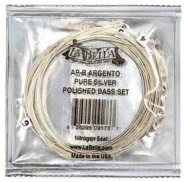 La Bella Argento Pure Silver Hand Polished MT Guitar Strings, Bass Set