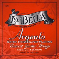 La Bella Argento Sterling MT Classical Guitar Strings, Bass Set