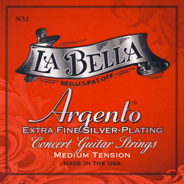 La Bella Argento Sterling MT Classical Guitar Strings, Bass Set