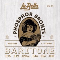 La Bella BG-M Phosphor Bronze Baritone Acoustic Guitar Strings 15-80