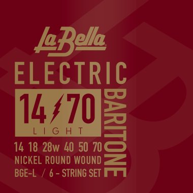 La Bella BGE-L Baritone NPS Electric Guitar Strings, Light 14-70