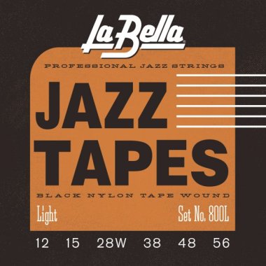 La Bella Black Nylon Tape Wound 800L Electric Guitar Light Gauge 12-56
