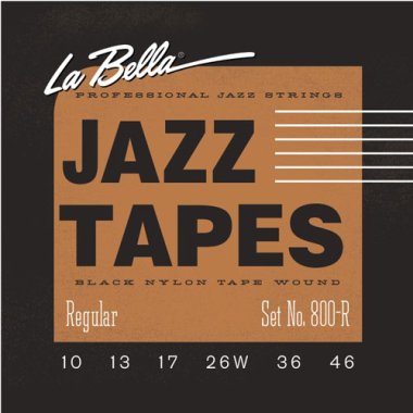 La Bella Black Nylon Tape Wound 800R Electric Guitar Regular 10-46