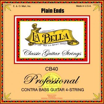 La Bella CB40-PE Contrabass Guitar Strings 75cm Scale Plain Ends
