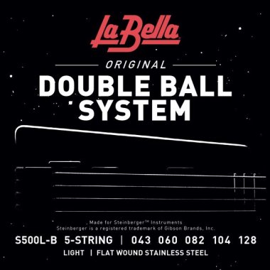 La Bella Double Ball Flat Wound Electric Bass Strings S500L-B (43-128)