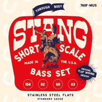 La Bella Flat Wound 760F-MUS Thru-Body Short Scale Bass Strings (43-104)