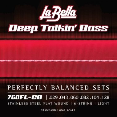 La Bella Flat Wound 760FL-CB Light Electric Bass Strings 29-128