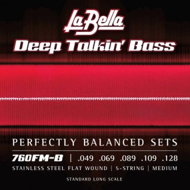 La Bella Flat Wound 760FM-B Stainless Steel Electric Bass (49-128)