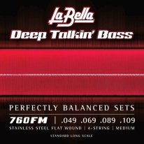 La Bella Flat Wound 760FM Medium Electric Bass Strings (49-109)