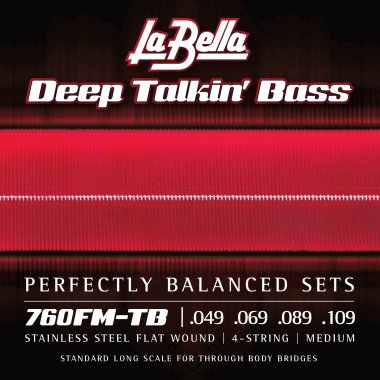 La Bella Flat Wound 760FM-TB Medium Electric Bass Strings (49-109)