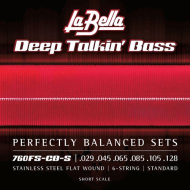 La Bella Flat Wound 760FS-CB-S 6-string Bass, Short Scale (29-128)